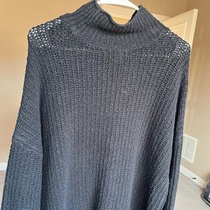 American Eagle Black Mock Neck Oversized Sweater